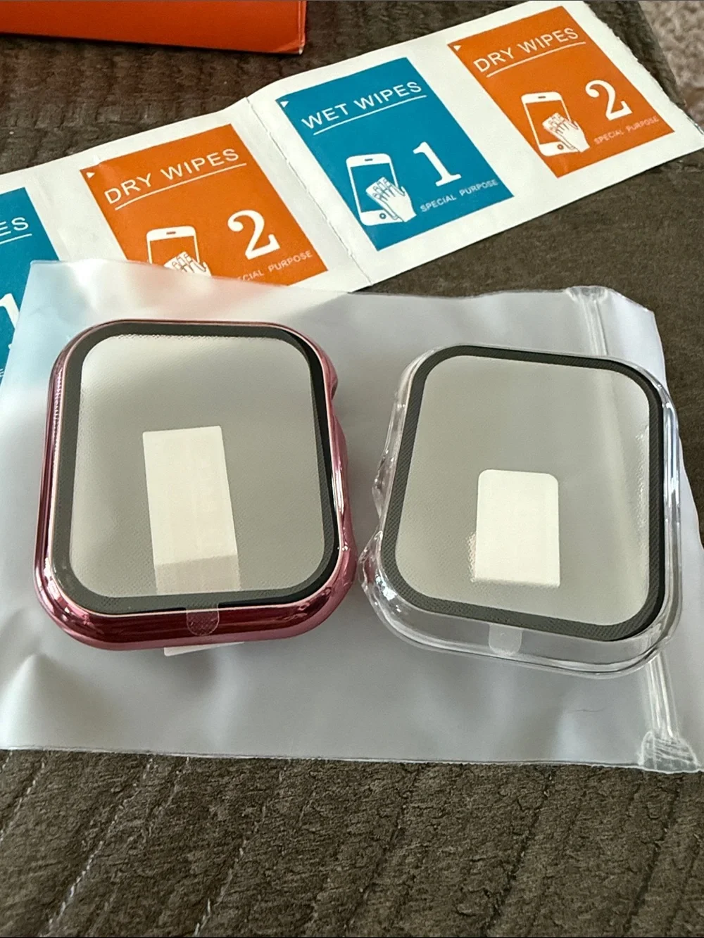 Apple Watch Protective Case with Screen Cover - Pink and Clear - 2 Pack - New